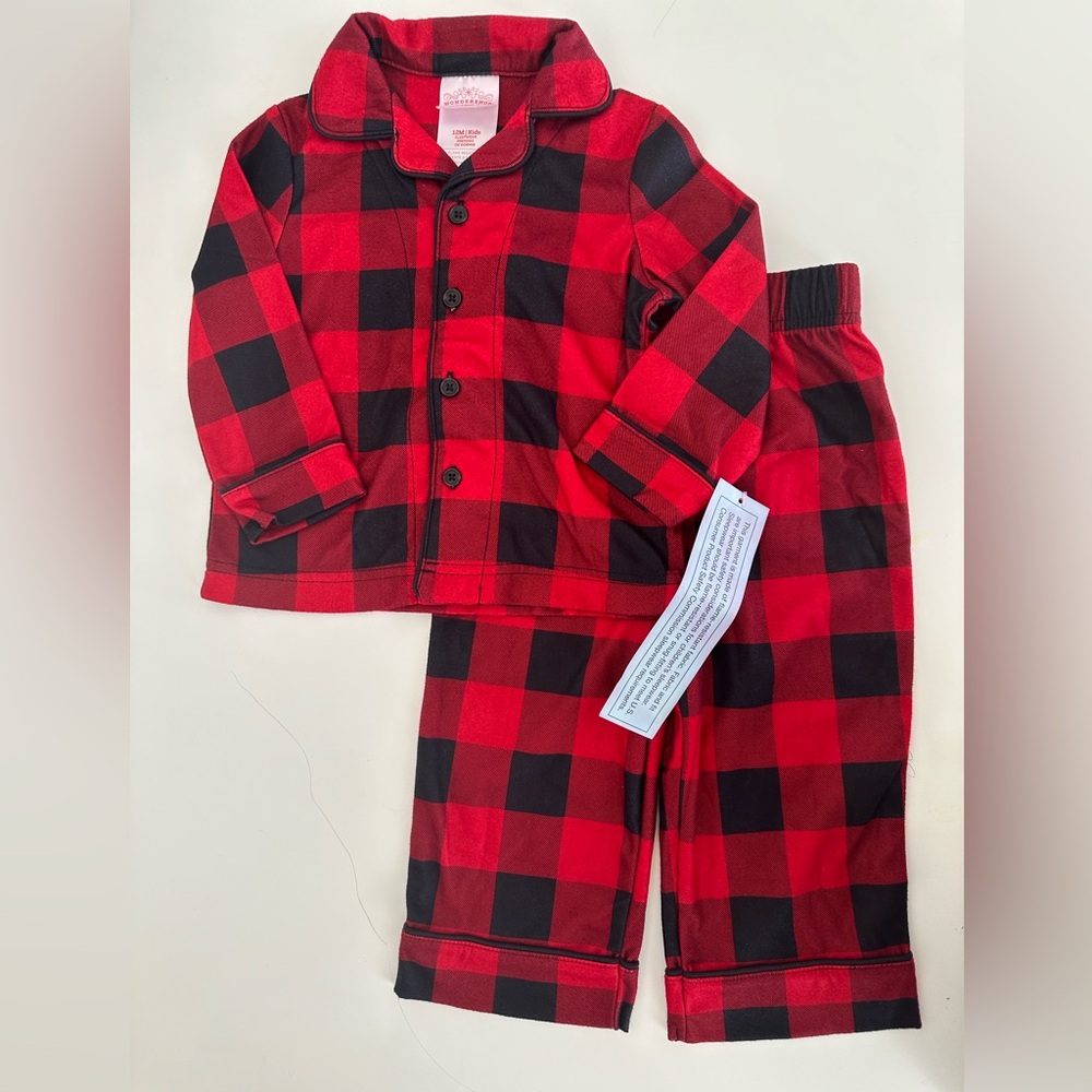 Baby Red Flannel pajama set size 12m